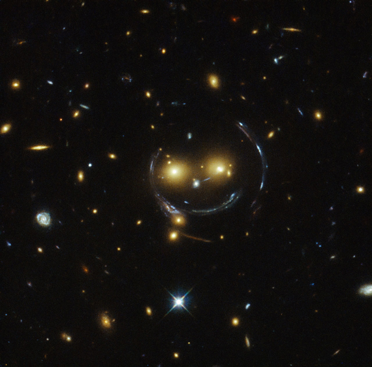 Say Cheese! Hubble Telescope Sees Cosmic Smiley Face in Space